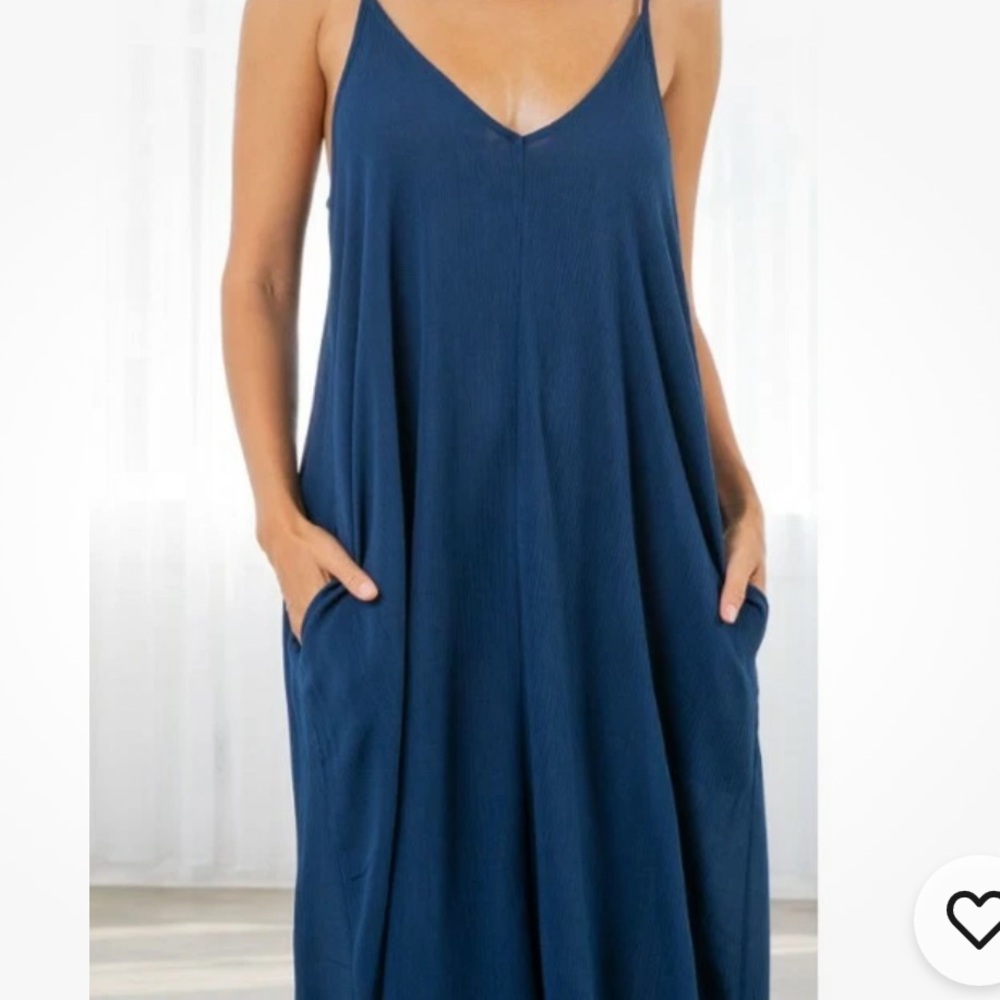 Vici Dolls Love Stitch Pacific Blue Cocoon Maxi Dress Sz S/M - Picture 2 of 8